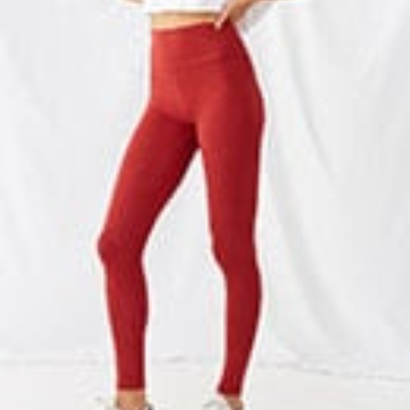 High-Rise Knit Leggings Brick color - Picture 1 of 1